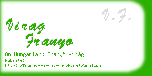 virag franyo business card